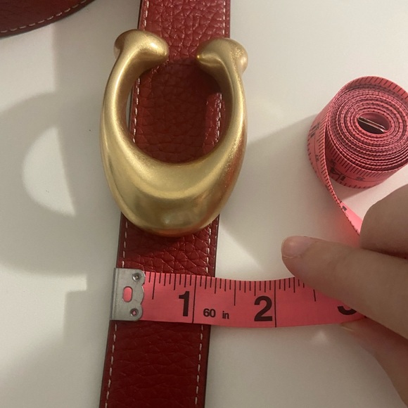 Coach reversible C signature red/brown belt - Picture 6 of 9